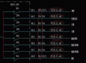 電氣系統(tǒng)圖上，WC、CC、FC等常見字母都是什么意思？